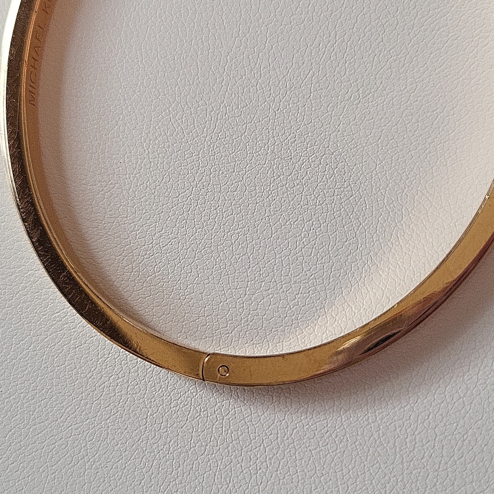 Michael Kors Rose Gold Crystal Logo Hinge Bracelet - Picture 4 of 11